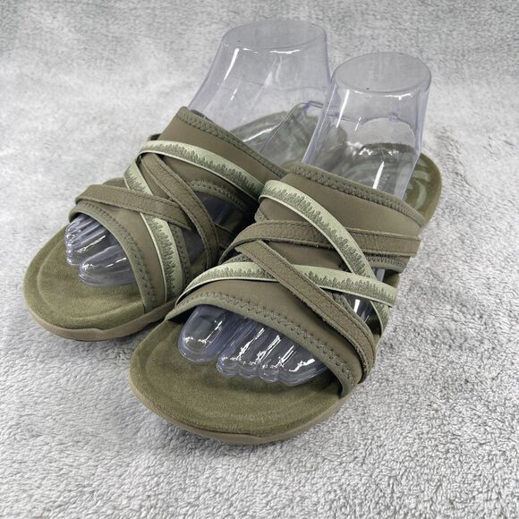 Merrell Terran 3 Cush Womens Slide US 8 Olive Leather Slip On Sandal J004586 - Picture 1 of 12